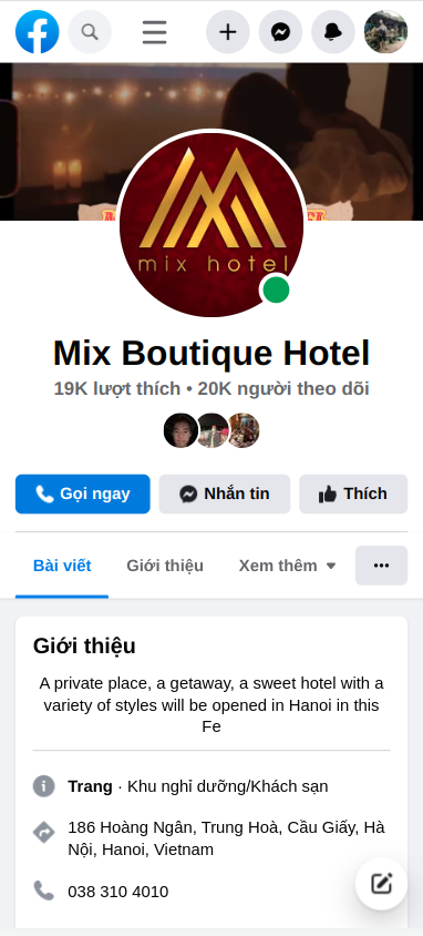 Mix Boutique Hotel Facebook